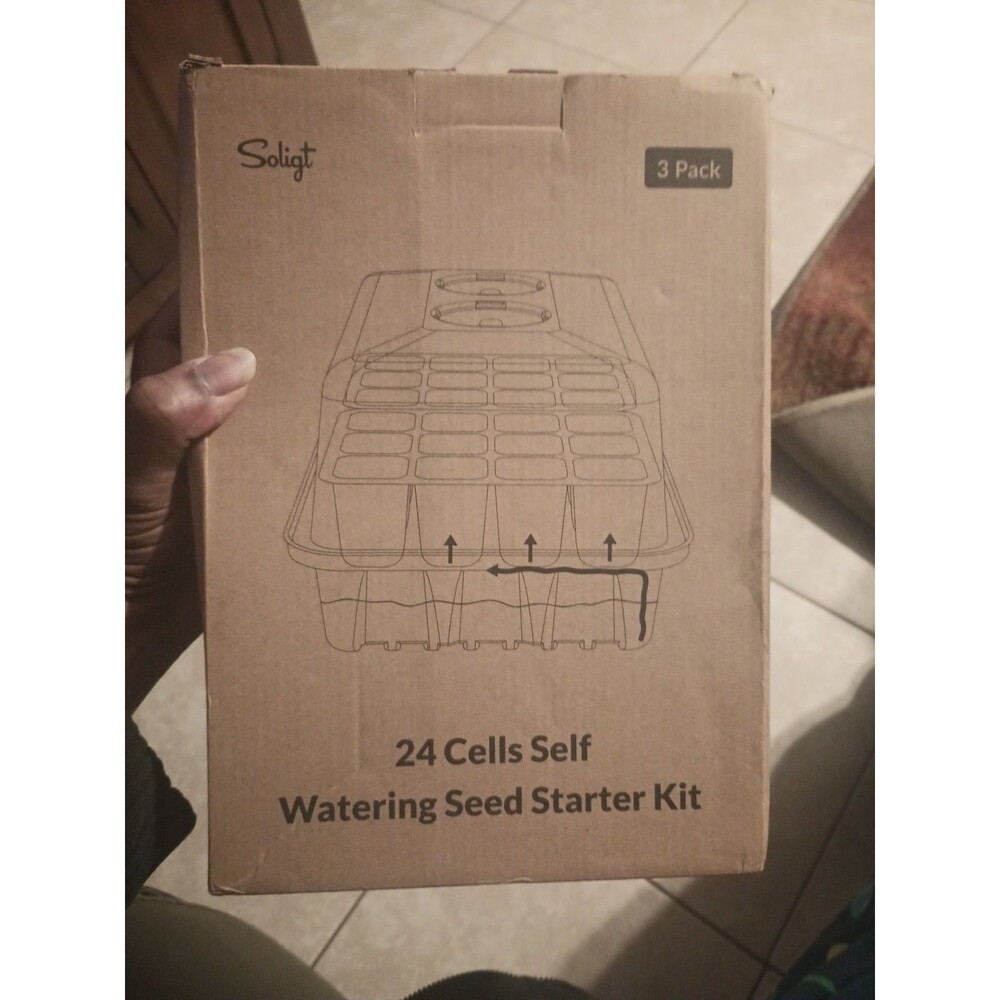 SOLIGT 72 Cell Self Watering Seed Starter Trays with Grow Light, 3 Seed Start...